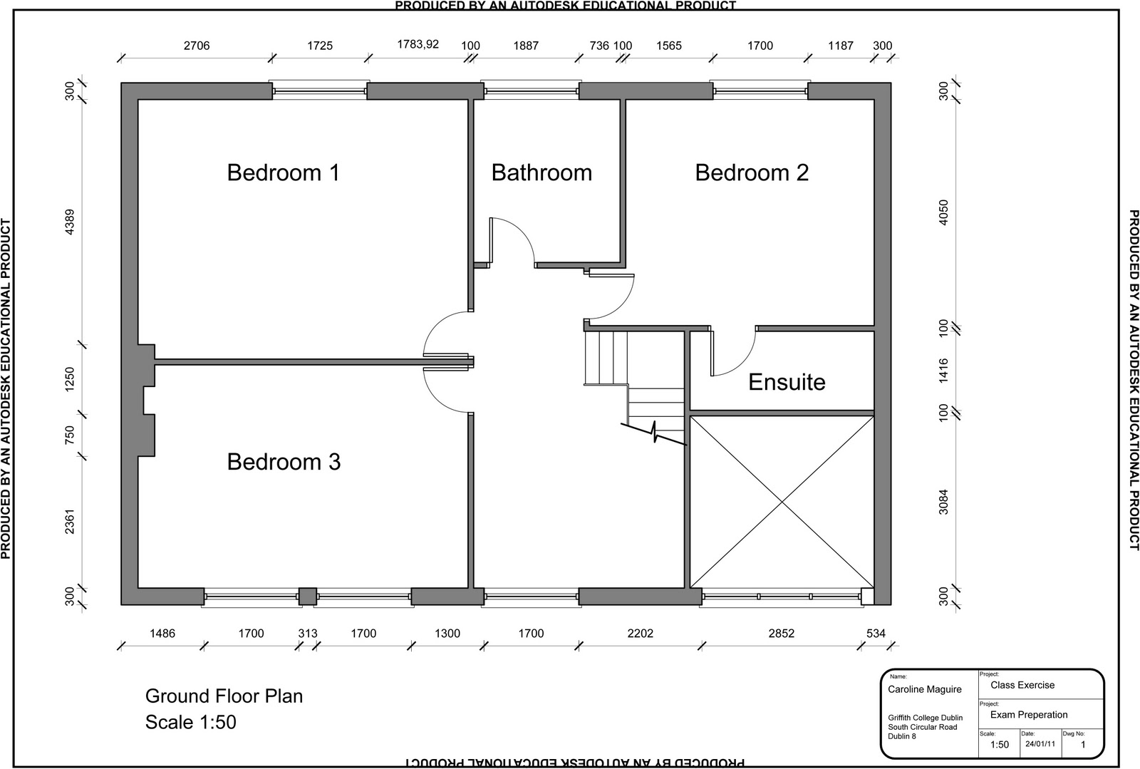Exam Practise Drawing 3rd Feb-1st Floor plan